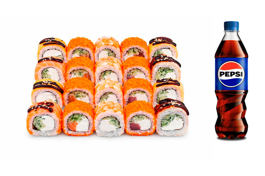 Суши-сет Филадельфия комбо + Pepsi 500 мл на дом