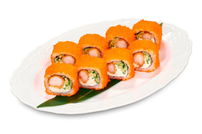 Филадельфия в икре с креветкой — 8 шт.